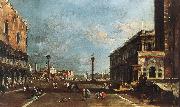 GUARDI, Francesco View of Piazzetta San Marco towards the San Giorgio Maggiore sdg oil